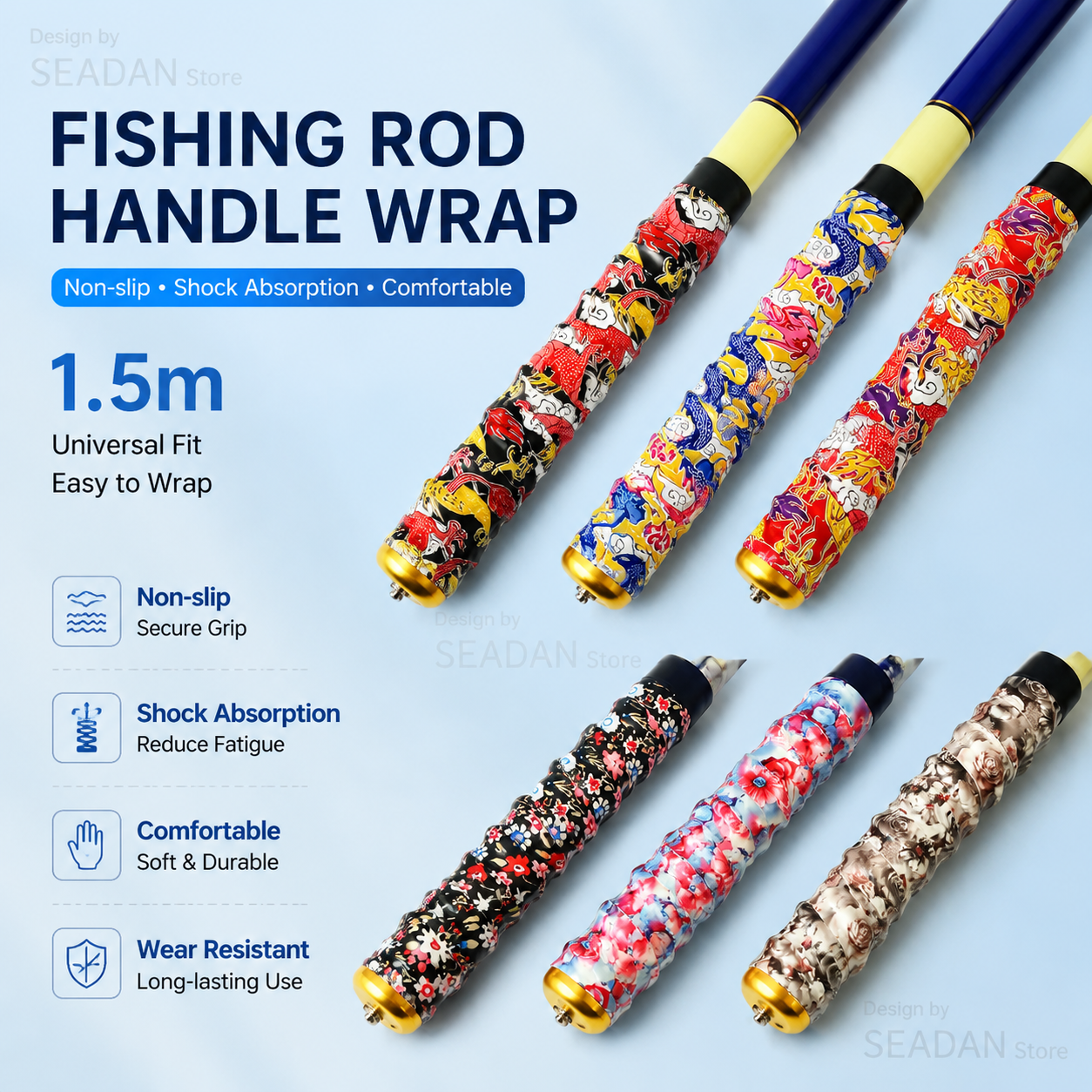 Badminton Question - 1.5m Floral Dragon Pattern Fishing Rod