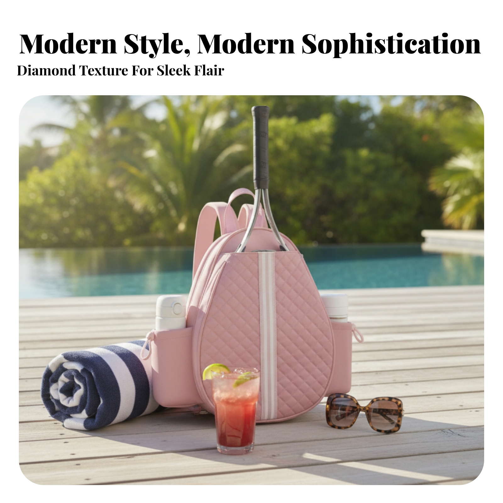 Side Pockets Quilted Tennis Ba - Backpack Racket Bag avis et prix